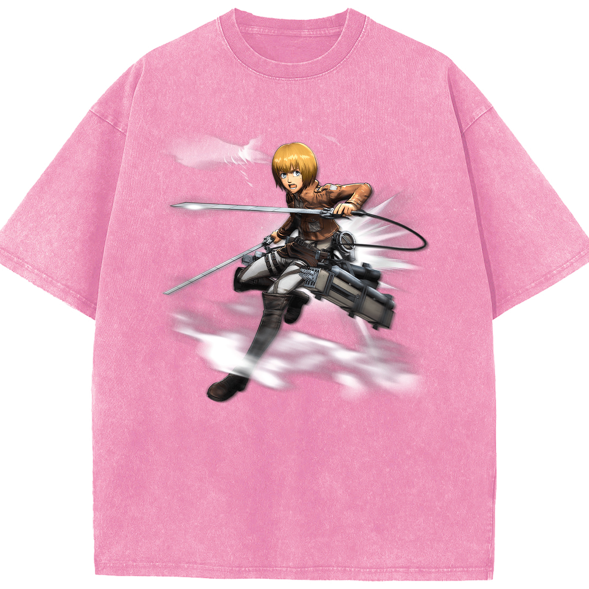 （画像用） 進撃の巨人 アルミン·アルレルト Attack on Titan Armin Arlert 綿100% ヴィンテージ風 半袖Tシャツ（フロントプリント）